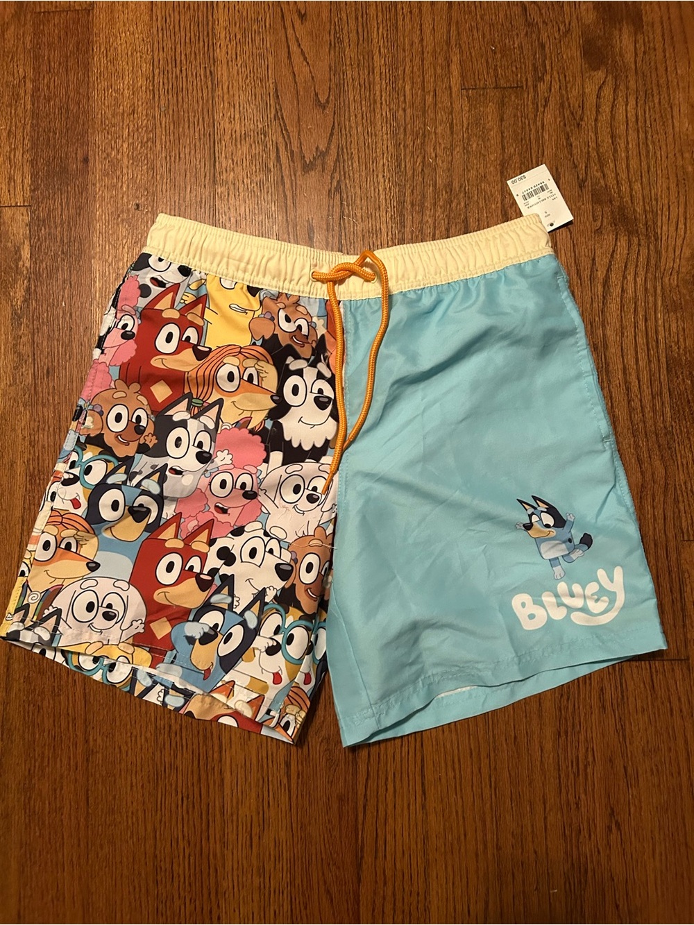 Bluey Boys' Two-Tone Character Swim Trunks - Light Blue/Multi